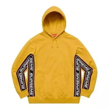 Толстовка text rib hooded sweatshirt 'yellow' Supreme, желтый