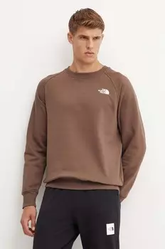 Толстовка The North Face Raglan Redbox Crew, коричневый