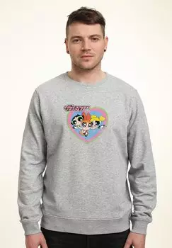 Толстовка THE POWERPUFF GIRLS FADED HEART Henry Tiger, цвет Heather Grey