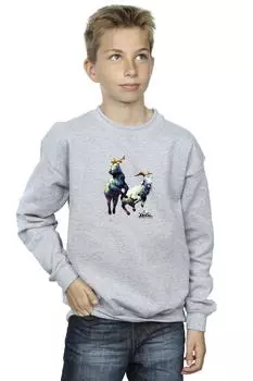 Толстовка Thor Love And Thunder Toothgnasher Flames Marvel, серый