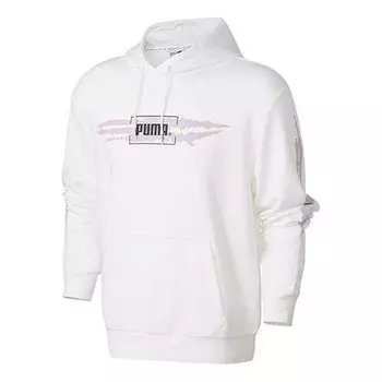 Толстовка tie dye hoodie 'white black purple' Puma, белый