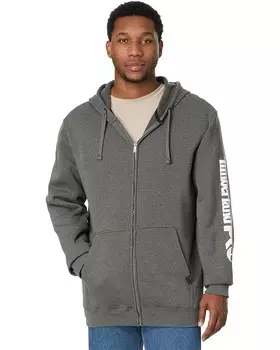 Толстовка Timberland PRO Big & Tall Hood Honcho Sport Full-Zip Hooded Sweatshirt, цвет Dark Charcoal Heather/White
