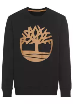 Толстовка Timberland "YC Core Tree Logo Crew", цвет Blck/Wheat Boot