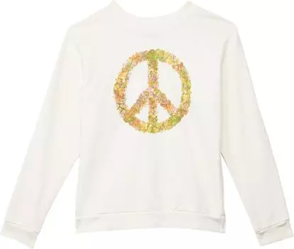 Толстовка Tiny Whales Peace Flowers Graphic Boxy Sweatshirt, натуральный