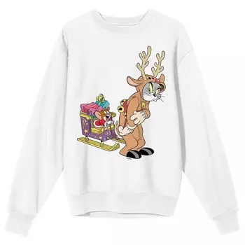 Толстовка Tom and Jerry с изображением Санта-Клауса для юниоров Licensed Character, белый