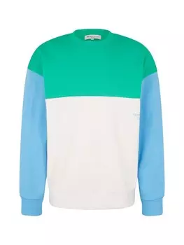 Толстовка TOM TAILOR DENIM, цвет Jade/natural white