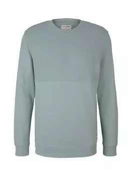 Толстовка TOM TAILOR Denim Structure Crew Neck, зеленый