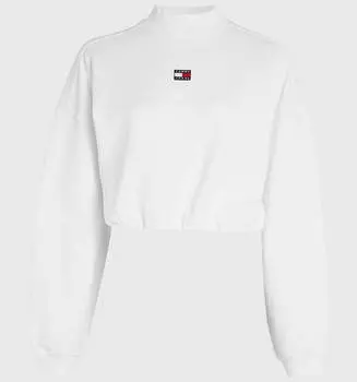 Толстовка Tommy Hilfiger Badge Mockneck Cropped, белый