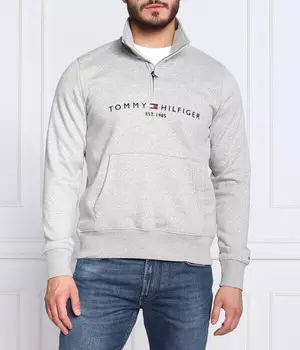Толстовка Tommy Hilfiger с полумолнией, серый
