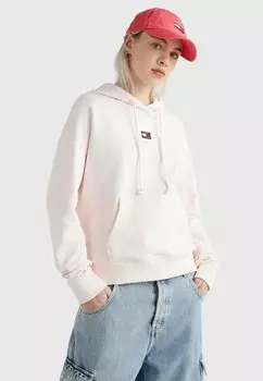Толстовка Tommy Jeans BADGE BOXY FIT HOODY, цвет faint pink