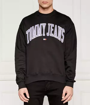 Толстовка Tommy Jeans Boxy Pop Varsity Crew, черный