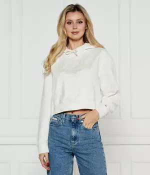 Толстовка Tommy Jeans Cropped Fit, экрю
