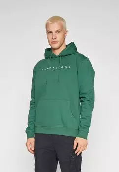 Толстовка Tommy Jeans LINEAR LOGO HOODIE, темно-зеленый