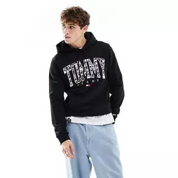 Толстовка Tommy Jeans Regular Camo New Varsity Logo, черный