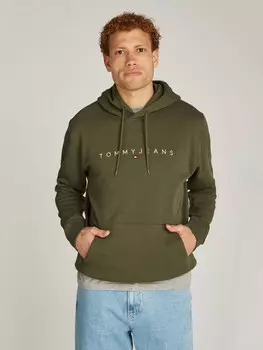 Толстовка Tommy Jeans Regular Fit, оливково-зеленый
