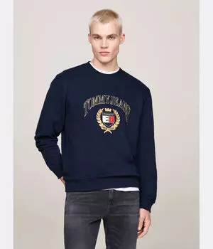 Толстовка Tommy Jeans Regular Fit с принтом, синий