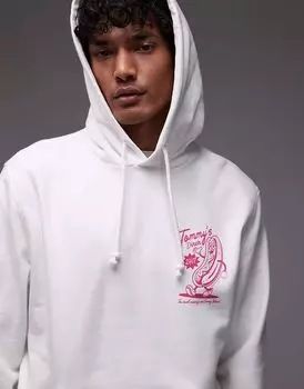 Толстовка Tommy Jeans с принтом хот-дога белого цвета