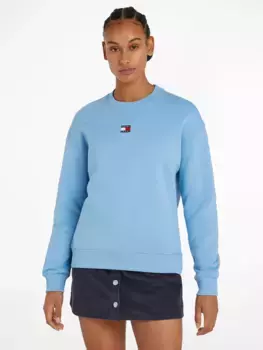 Толстовка Tommy Jeans с заниженными плечами и логотипом спереди, цвет Westside Blue
