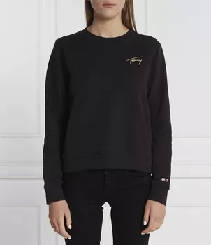 Толстовка Tommy Jeans SIGNATURE CREW Regular Fit, черный