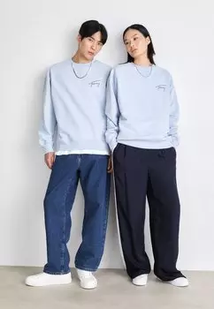 Толстовка Tommy Jeans SIGNATURE CREW UNISEX, цвет breezy blue