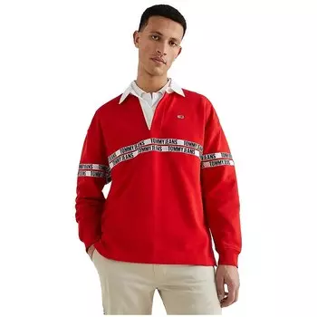 Толстовка Tommy Jeans Tape Rugby, красный