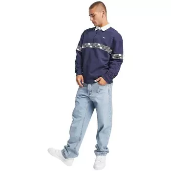 Толстовка Tommy Jeans Tape Rugby, синий