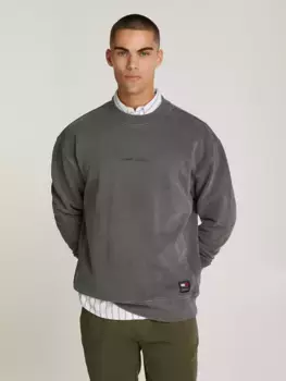 Толстовка Tommy Jeans "TJM RLX S CLASSIC CREW", стираный вид, черный