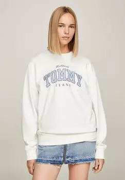 Толстовка Tommy Jeans VARSITY LOGO RELAXED FIT, цвет ancient white