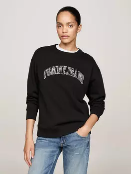 Толстовка Tommy Jeans VARSITY Loose fit, черный