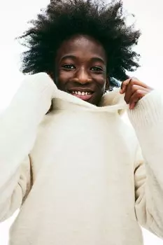Толстовка тонкой вязки H&M, бежевый