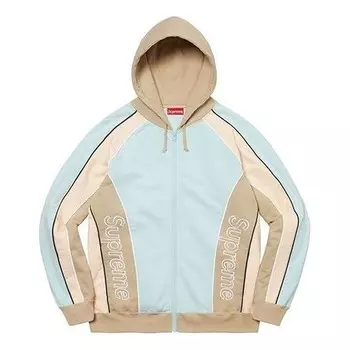 Толстовка track paneled zip up hooded sweatshirt 'teal beige' Supreme, мультиколор