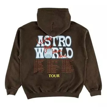 Толстовка Travis Scott Cactus Jack Astro World Series Logo Printing Unisex Brown, коричневый