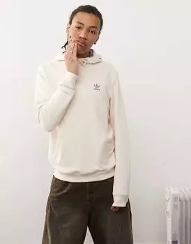 Толстовка Trefoil Essentials с капюшоном French Terry белого цвета adidas Originals