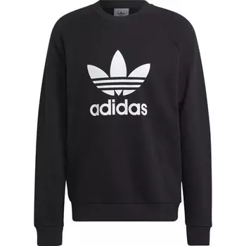 Толстовка Trefoil Essentials с круглым вырезом adidas, черно-белый
