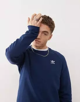 Толстовка Trefoil Essentials темно-синего цвета adidas Originals