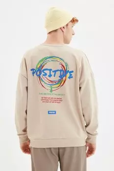 Толстовка TRENDYOL MAN, бежевый