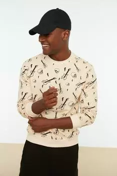 Толстовка TRENDYOL MAN, кремовый