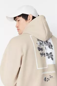 Толстовка Trendyol мужская оверсайз с капюшоном, бежевый