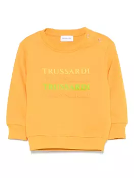 Толстовка TRUSSARDI JUNIOR с прорезиненным логотипом, оранжевый