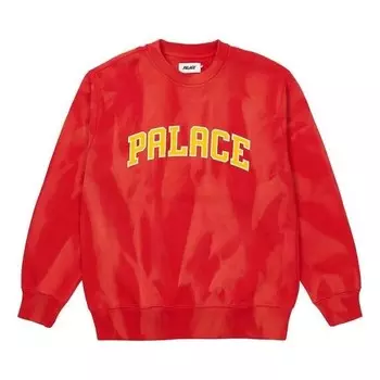 Толстовка try-dye tie dye round neck alphabet sports red Palace, красный