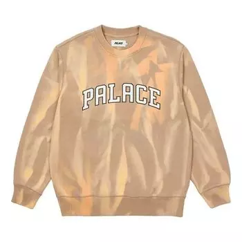 Толстовка try-dye tie dye round neck alphabet sports cream yellow Palace, желтый
