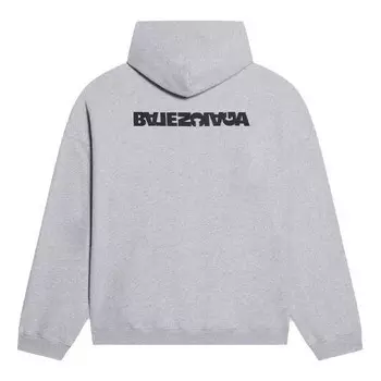 Толстовка turn hoodie wide fit 'heather grey black' Balenciaga, серый