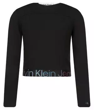 Толстовка укороченная Calvin Klein Jeans Regular Fit, черный