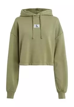 Толстовка, укороченный дизайн, с этикеткой, для женщин Calvin Klein Jeans, цвет Dark Juniper