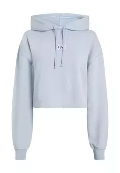 Толстовка, укороченный дизайн, с этикеткой, для женщин Calvin Klein Jeans, цвет Cez Dusk Blue