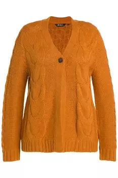 Толстовка Ulla Popken Strickjacke, цвет goldbraun
