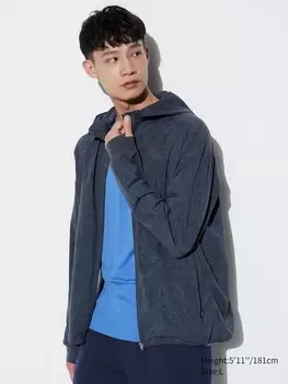 Толстовка ultra stretch dry-ex на молнии Uniqlo, синий