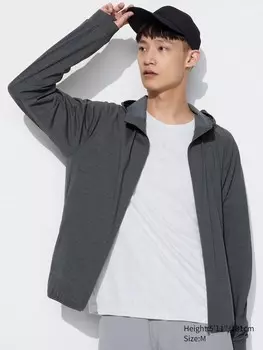 Толстовка ultra stretch dry-ex на молнии Uniqlo, серый