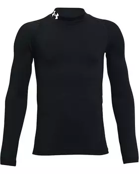 Толстовка Under Armour Kids ColdGear Armour Mock Long Sleeve T-Shirt, черный/белый