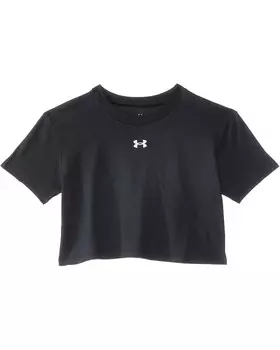 Толстовка Under Armour Kids Crop Sportstyle Logo Short Sleeve T-Shirt, черный/белый